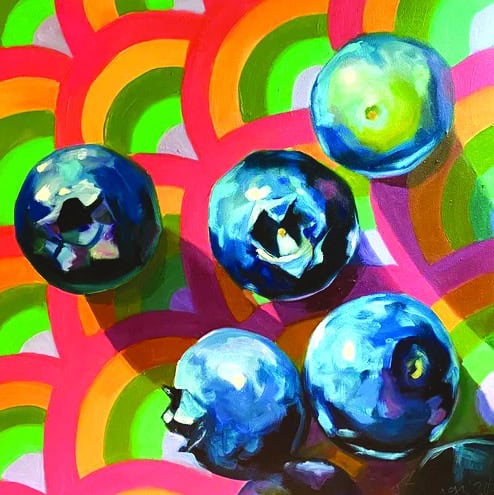 Brook Page painting of blueberries