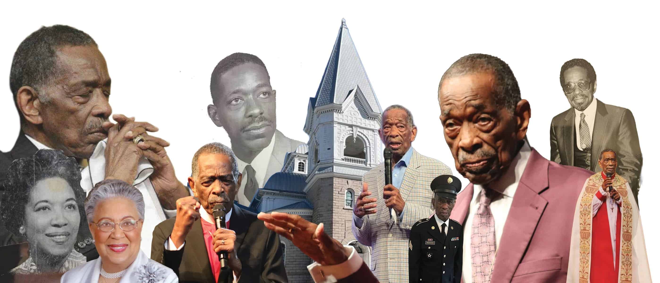Collage of Bishop Rudolph McKissick Sr., Lady Estelle McKissick and Bethel Baptist Institutional Church through the years